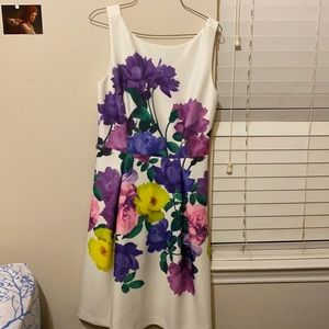 White floral midi dress
